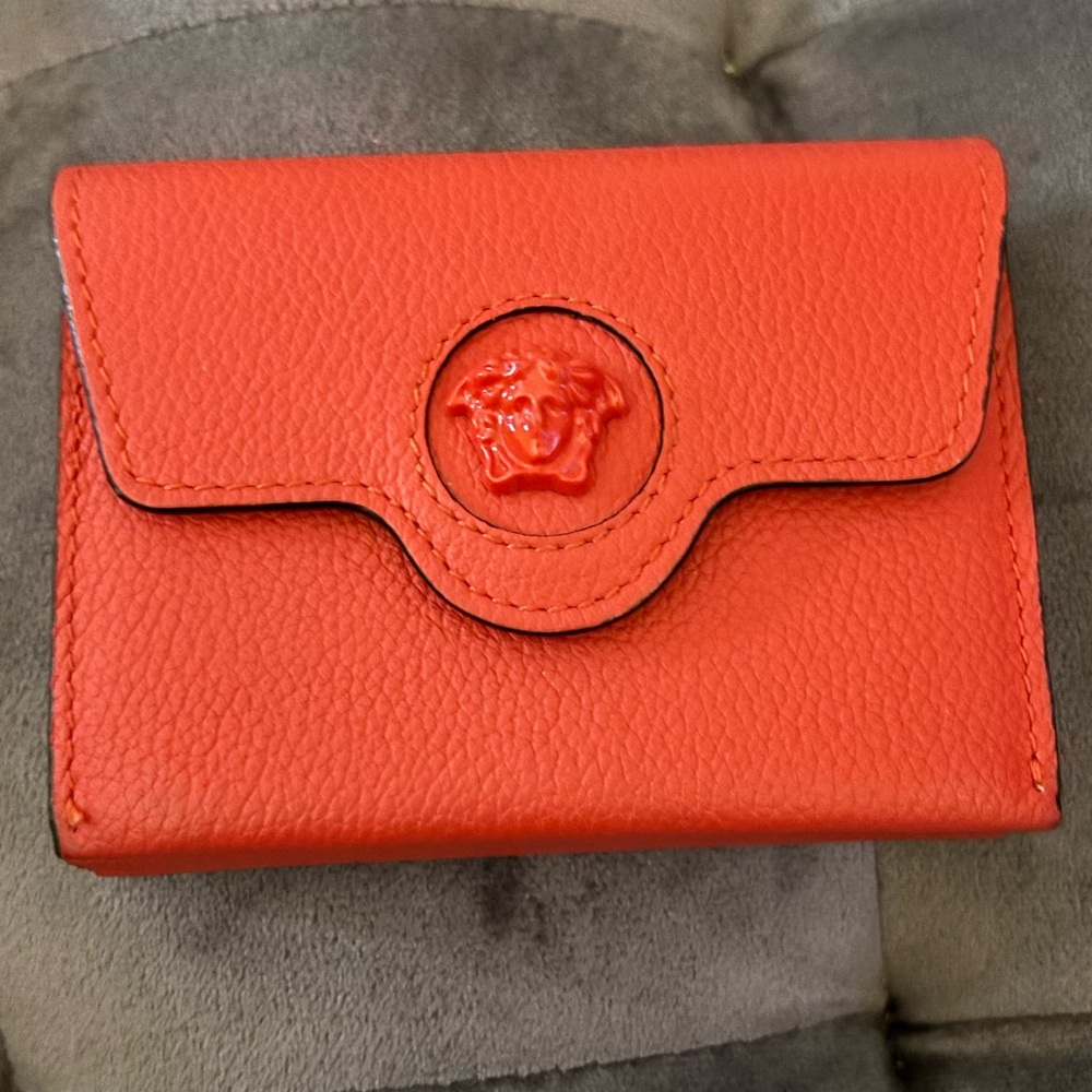 Versace Orange Leather Wallets Collection